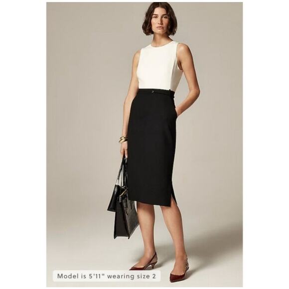 J. Crew Simone Midi Dress in Italian Stretch Merino Wool Blend - Picture 1 of 8